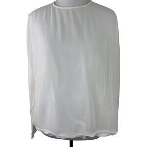 April Cornell Vintage Women's White Rayon Blouse Shirt Size Medium